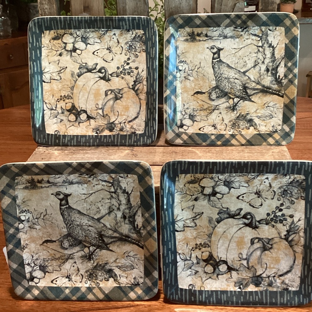 Fall Appetizer / Dessert Plates - Set of 4